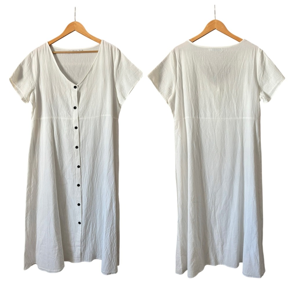 Misslook Dress White Gauzy Women's Size 3X Boho Lagenlook Quiet Vacation Beach